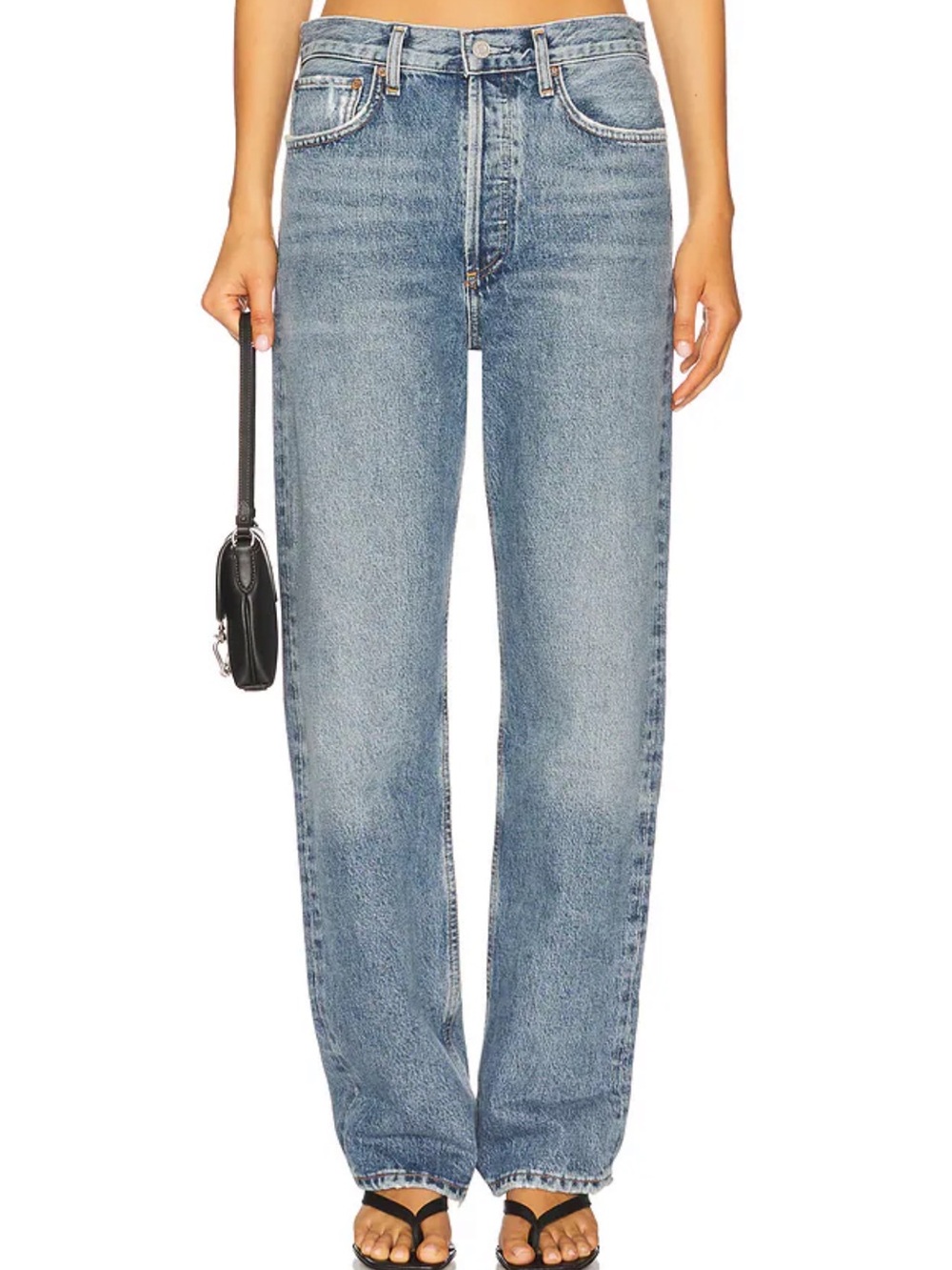Agolde Fran Low Slung Easy Straight Jeans in Invention Size 28
